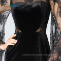 Lace Sexy Velvet Plus Size High Quality Formal Long Prom Dress
